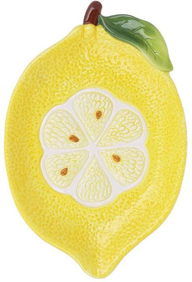 Набір 3 керамічні тарілки "Lemon" 21х14см, Жовтий лимон