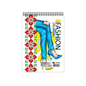 Блокнот "Fashion Ukrainian" А6 АП-1907-3, 40 листов, пружина сверху