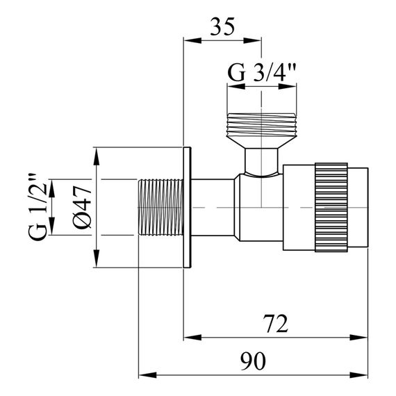 Кран приладовий Kroner KRP Edelstahl Klassisch - ESG102 1/2"х3/4" ЗЗ (CV022975) | Зображення 1