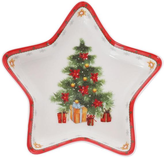 Блюдо-звезда Christmas Tree 17.5см красное
