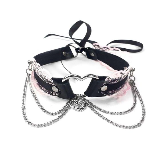 Сексуальний чокер Art of Sex - Karen з натуральної шкіри, Чорно-рожевий sexstyle | Зображення 2