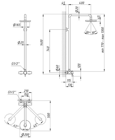 Душова система для кабіни Lidz Aria 1010, Nickel (k35) LDARI1010NKS34934 | Зображення 1