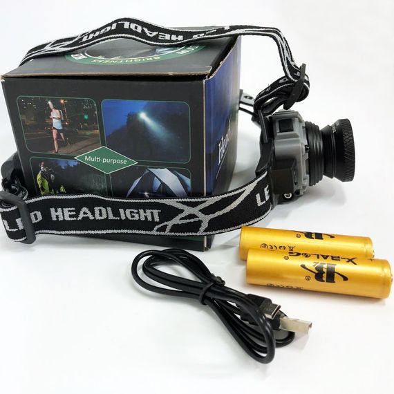 Мощный фонарь для ночной рыбалки BL-W002, Налобный аккумуляторный фонарь на голову RH-25 | Зображення 1