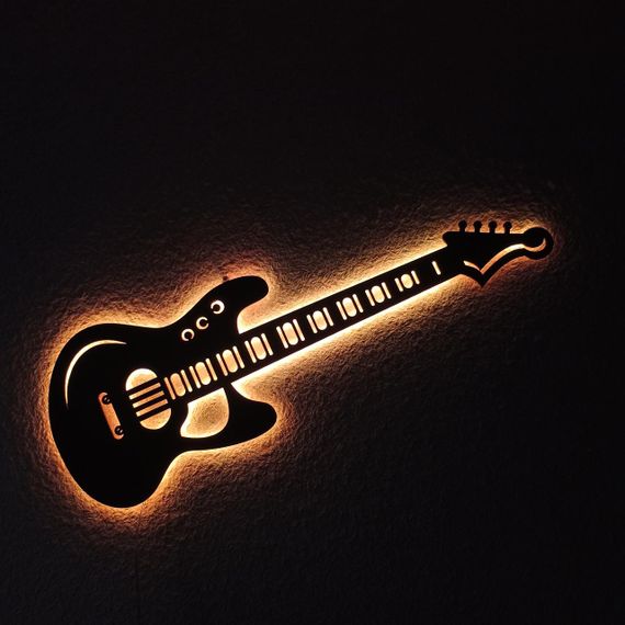 Панно декоративная картина на стену Гитара LED-SMART 16 цветов пульт 742х250 acr-p000107 | Зображення 7