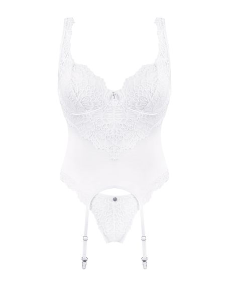 Корсет Obsessive Amor Blanco corset Белый L/XL | Зображення 4