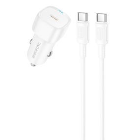 АЗП Borofone BZ34A Cloud PD20W (1USB-C) + кабель Type-C to Type-C White