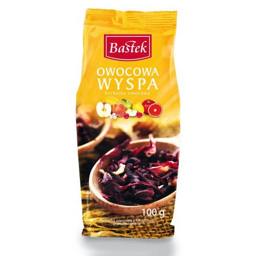 Чай фруктовый рассыпной заварной Bastek, 100 г, Польша, с кусочками фруктов и ягод
