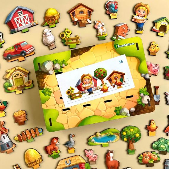 Настільна розвиваюча гра "Панорама: ферма" Ubumblebees (ПСФ130) PSF130 з картками | Зображення 4