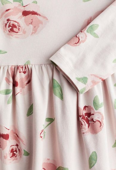Дитяча бавовняна сукня для дівчинки H&M 92 см Світло-рожева (25120304A) | Зображення 1