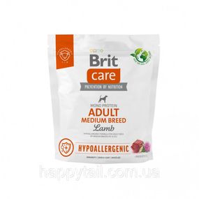 Гипоаллергенный корм Brit Care Dog Hypoallergenic Adult Medium Breed (ягненок и рис), 1 кг
