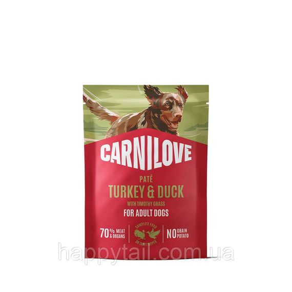 Вологий корм Carnilove Turkey & Duck з індичкою та качкою для собак паштет 300 г беззерновий