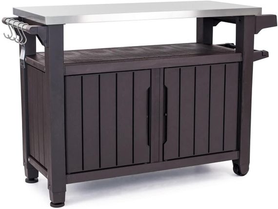 Стіл садовий Keter Unity XL 207 л для гриля та барбекю з місцем для зберігання коричневий 17202662
