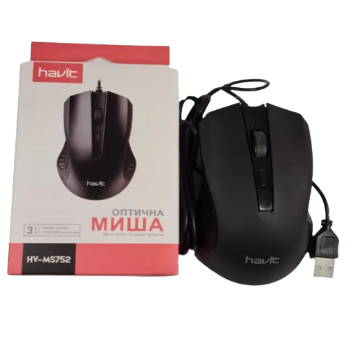 Мишка дротова Havit HV-MS752 чорний/сірий | Зображення 1