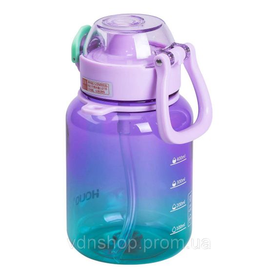 Пляшка для води багаторазова 700 мл пляшечка з трубочкою для спорту та школи 16.5 см HP-14-32V | Зображення 3