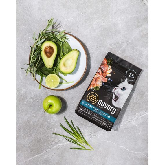 Корм сухий Savory Kitten rich in Fresh Turkey and Chicken для кошенят всіх порід зі свіжою індичкою та куркою 2 кг | Зображення 5