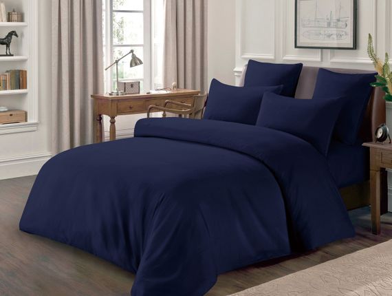 Постільна білизна Love You Полісатин однотонна синя 32 Євро