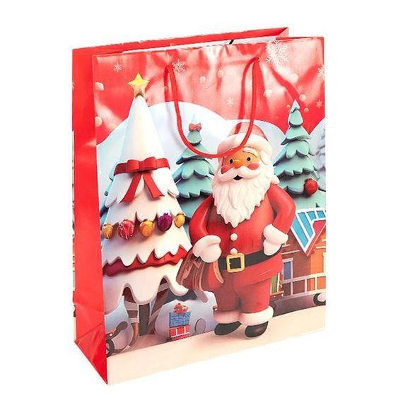 Пакет подарочный "Новый год" 2571-2-4 размер 26х32х10 см