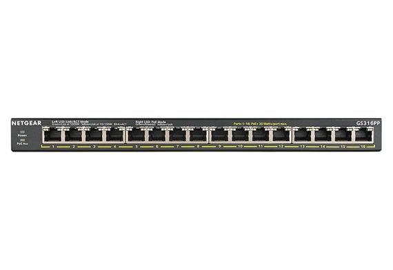 Коммутатор NETGEAR GS316PP 16xGE PoE+, неуправляемый (GS316PP-100EUS)