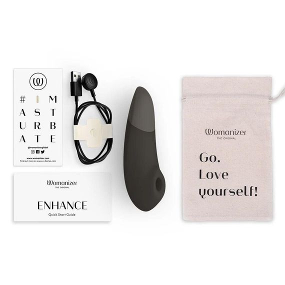 Вакуумний кліторальний стимулятор Womanizer Enhance Black (м'ята упаковка!!!) Sex Aura | Зображення 9