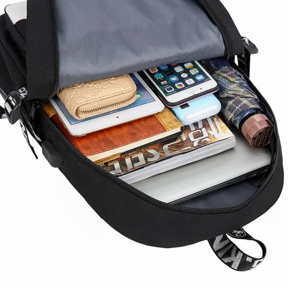 Молодежный рюкзак с USB, (46х30х15), светящийся в темноте / Светоотражающий школьный рюкзак на 5-11 класс | Зображення 3