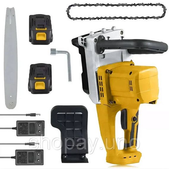 Акумуляторна ланцюгова пила Electric SAW 16" з 2 акумуляторами жовта | Зображення 1
