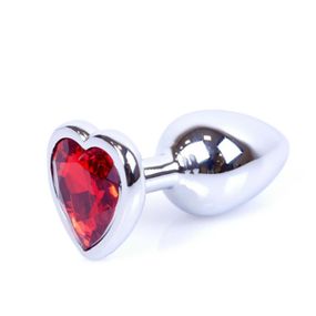 Анальна пробка - Jewellery Silver Heart Plug - Red