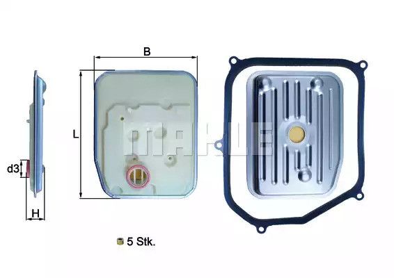 Фільтр АКПП SEAT/VW 01M/4-speed gear 97-03, MAHLE/KNECHT (HX147KIT) | Зображення 3