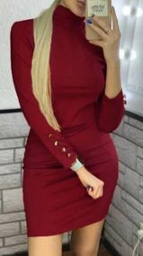 Сукня жіноча бордова з довгим рукавом М&M  (214344)