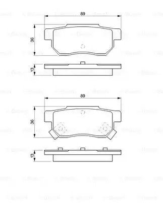 Колодки гальмівні дискові HONDA ACCORD, CIVIC задн.  BOSCH (0986461131) | Зображення 6
