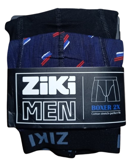 Набор мужских трусов боксеров ZIKI MEN 2 шт в наборе, размер ХS, черный, черный-синий