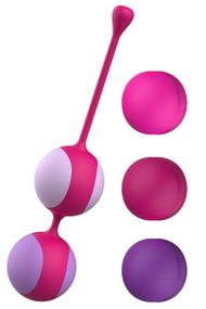 Вагинальные шарики Liebe Kewos — Cerise/Candy Violet, 5 шариков в комплекте, 15, 25, 35, 45 и 55 г sexstyle