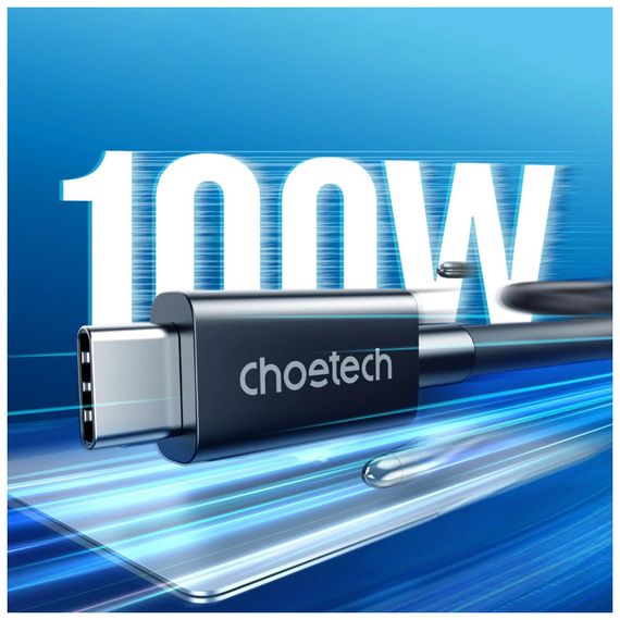 Дата кабель USB-С to USB-С 0.8m Thunderbolt4 40Gbps Power Delivery 100W 8K60Hz Choetech (A3010-BK) | Зображення 2