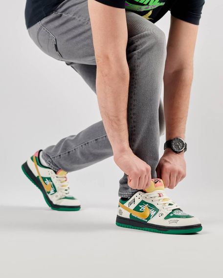 Кросівки чоловічі SB Dunk Low x Stussy 572 Green Beig , В'єтнам 45 29 | Зображення 3