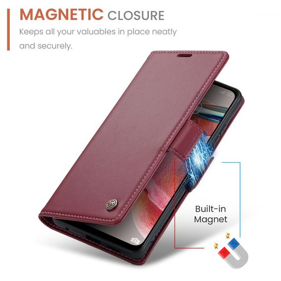 Шкіряний чохол-книжка Retro Case для Xiaomi Redmi 12 колір Червоний | Зображення 5
