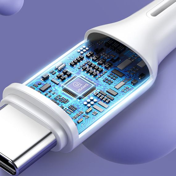 Дата кабель USAMS US-SJ459 U43 Type-C to Type-C 100W PD (1.2m) Білий | Зображення 7
