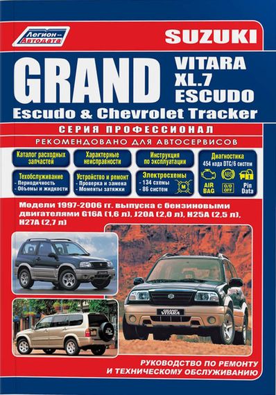 Suzuki Grand Vitara, Grand Vitara XL.7, Grand Escudo. Посібник з ремонту.