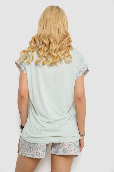 Пижама женская с принтом  -уценка, цвет мятный, 243R2107-U-5 | Зображення 3