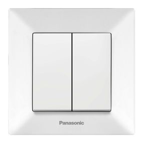 Вимикач Panasonic Arkedia Slim двоклавішний, білий