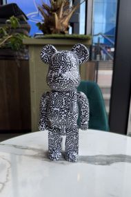 Bearbrick Keith Haring дизайнерська статуетка ведмідь Беарбрік 28 см mb032 біла