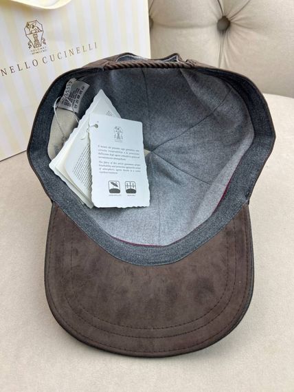 Кепка Brunello Cucinelli коричнева велюрова gu612 | Зображення 3