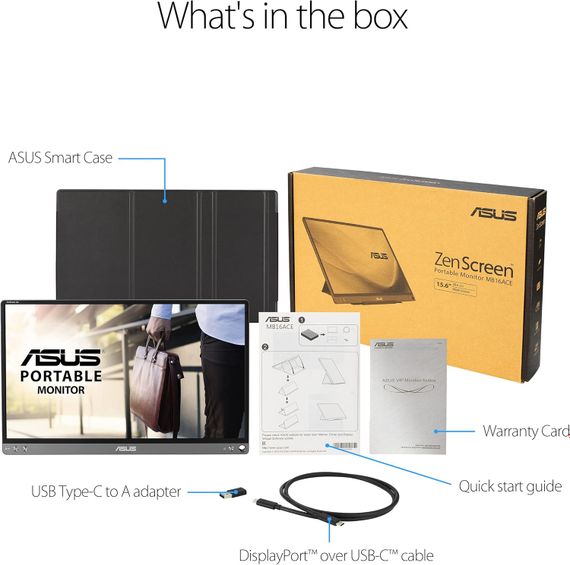 Монитор портативный Asus 15.6&quot; ZenScreen MB16ACE USB-C 90LM0381-B04170 | Зображення 7