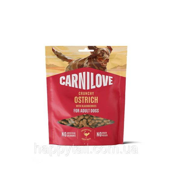 Хрустящее лакомство для собак Carnilove Crunchy Snack Ostrich со страусом и ежевикой 200 г