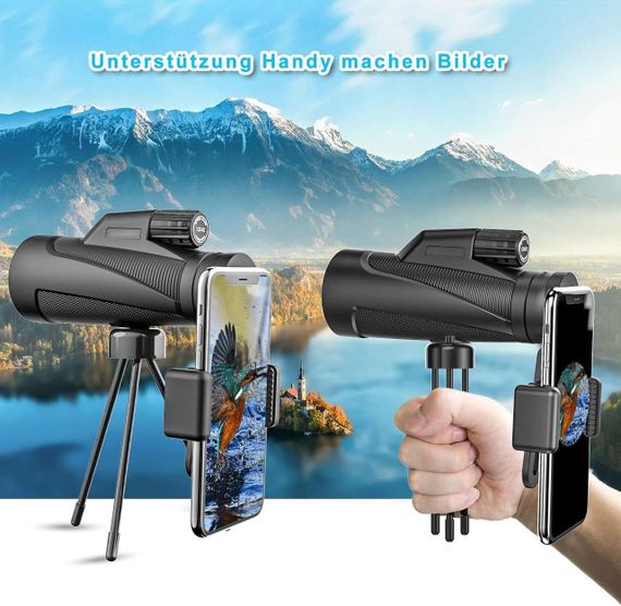 Монокулярний телескоп 12X42 для смартфонів, водонепроникний телескоп для спостереження, походів та кемпінгу | Зображення 6