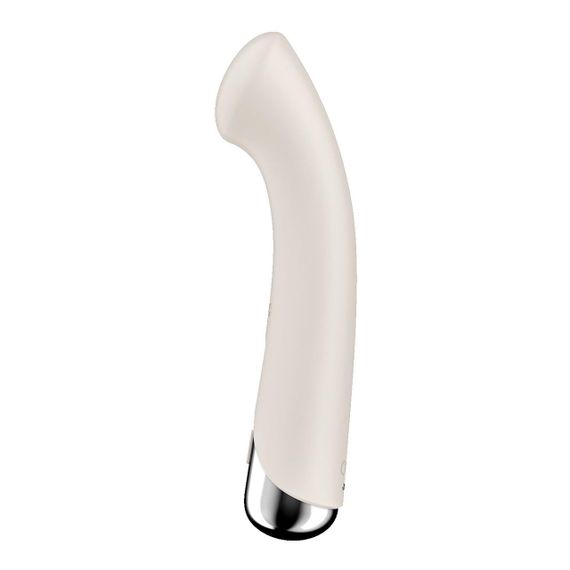 Вибратор с ротацией Satisfyer Spinning G-Spot 1 Beige, плоская площадка для стимуляции точки G sexstyle | Зображення 2