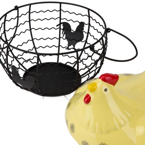 Фруктовница Hen Yellow с крышкой 21х24 см | Зображення 1