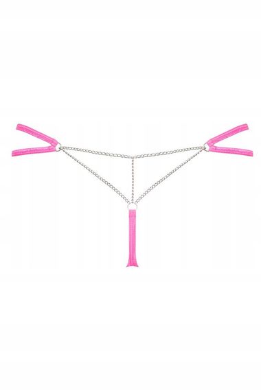 Сексуальные стринги с цепочкой Obsessive Chainty thong pink L/XL sexstyle | Зображення 4
