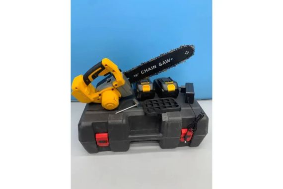 Аккумуляторная цепная пила Electric SAW 16 дюймов в чемодане + 2 аккумулятора мощная электропила ND-16 | Зображення 1