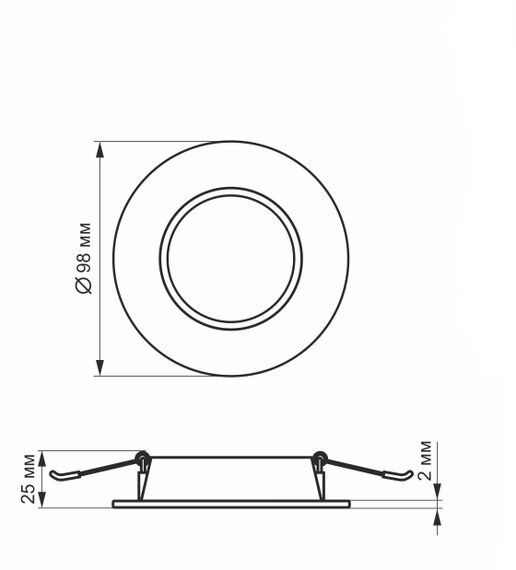 LED світильник Back вбудований круглий VIDEX 4W 5000K | Зображення 3
