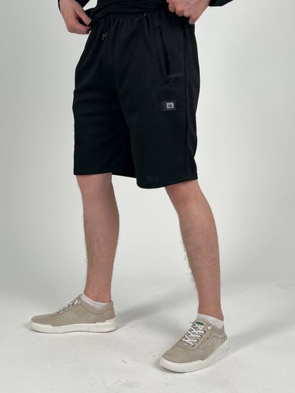 Мужские свободные трикотажные шорты до колен SA396 цвет черный, размер 46/48