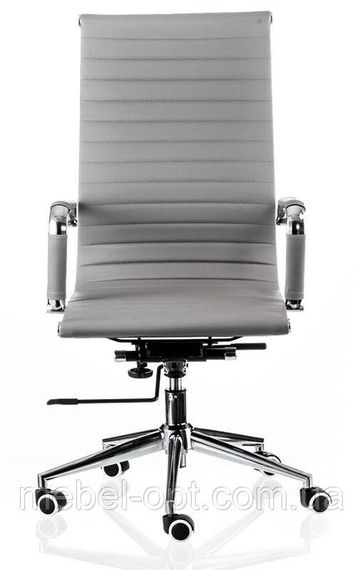 Крісло Solano artlеath сіре, репліка крісла Eames Style HB Ribbed Office Chair EA 119 | Зображення 1